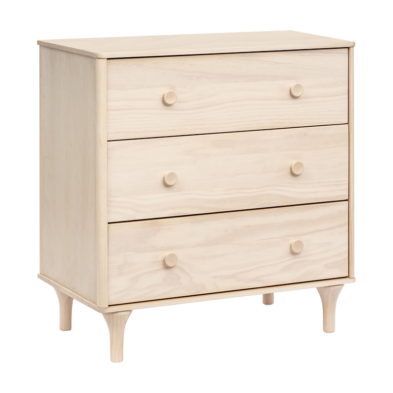Babyletto Lolly Modern 3-Drawer Wood Changer Dresser in Washed Natural