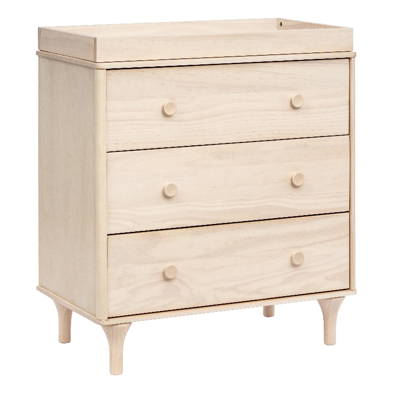 Babyletto Lolly Modern 3-Drawer Wood Changer Dresser in Washed Natural