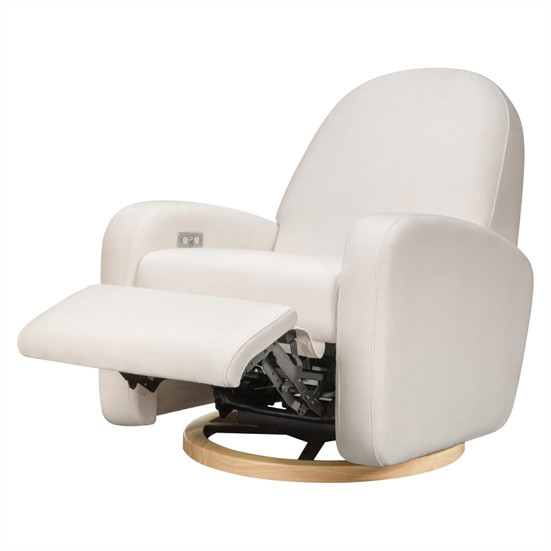 Babyletto Nami Fabric Glider Recliner with Electronic Control and USB in Cream
