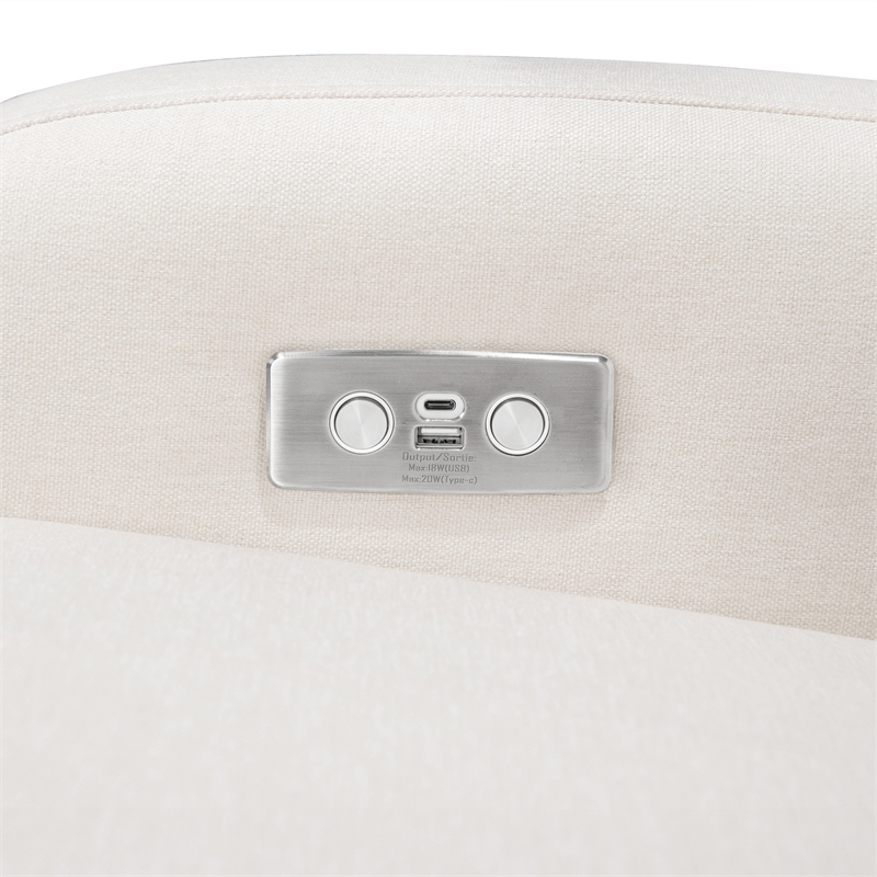 Babyletto Nami Fabric Glider Recliner with Electronic Control and USB in Cream