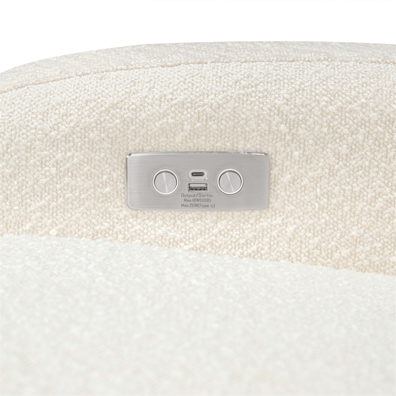 Babyletto Nami Fabric Glider Recliner with Electronic Control and USB in Ivory