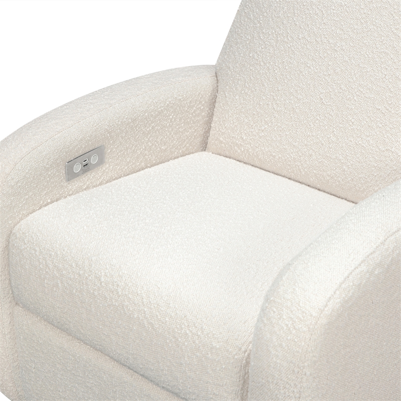 Babyletto Nami Fabric Glider Recliner with Electronic Control and USB in Ivory
