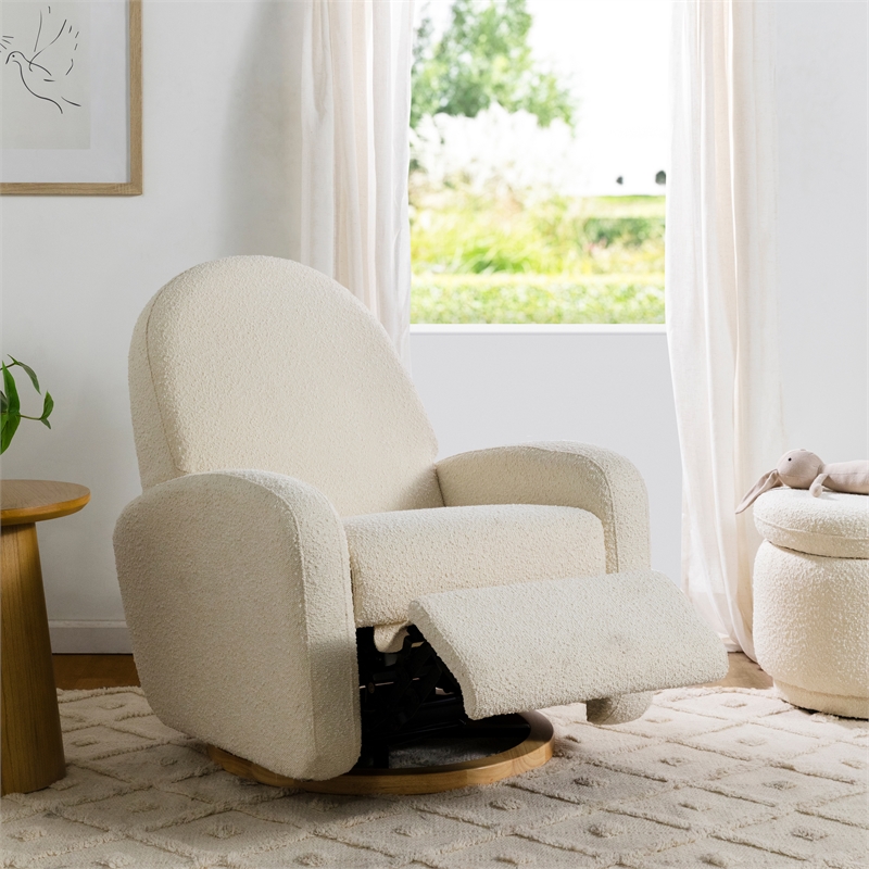 Babyletto Nami Fabric Glider Recliner with Electronic Control and USB in Ivory