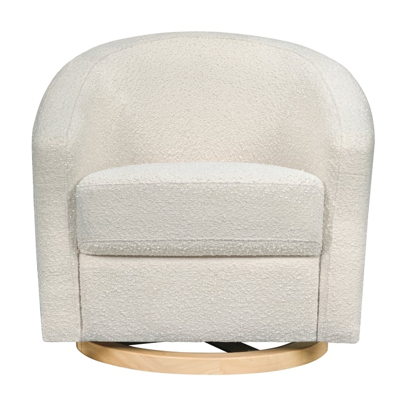 Babyletto Madison Polyester Fabric Swivel Glider in Ivory/Natural