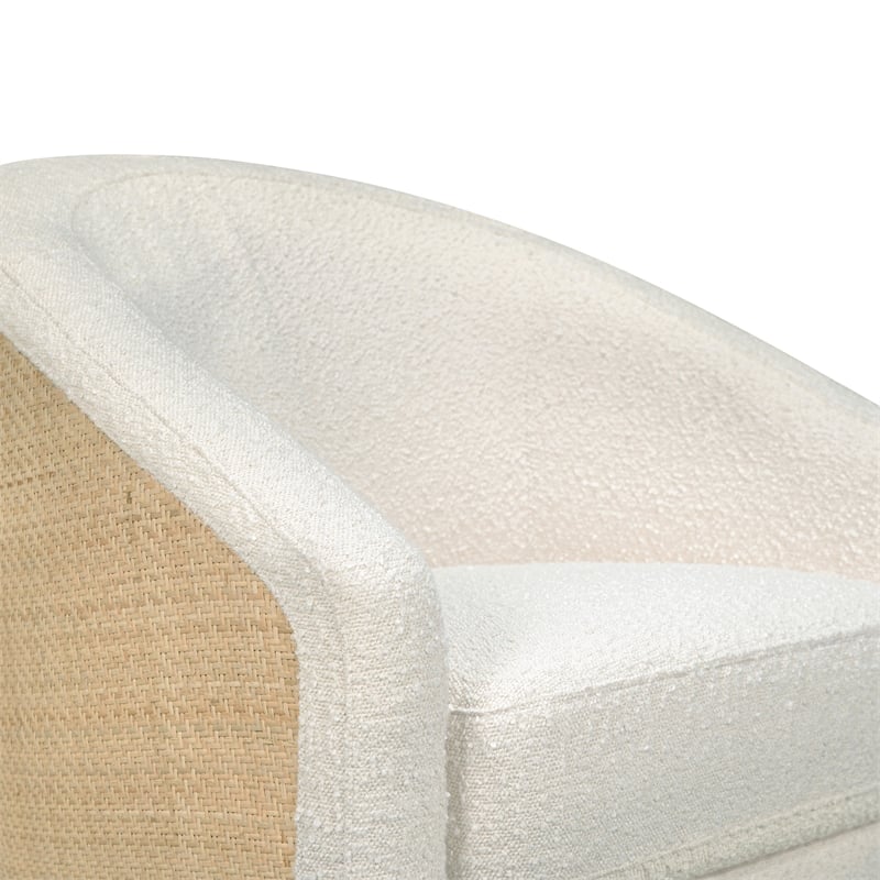 Babyletto Madison Polyester Fabric Swivel Glider in Ivory/Natural