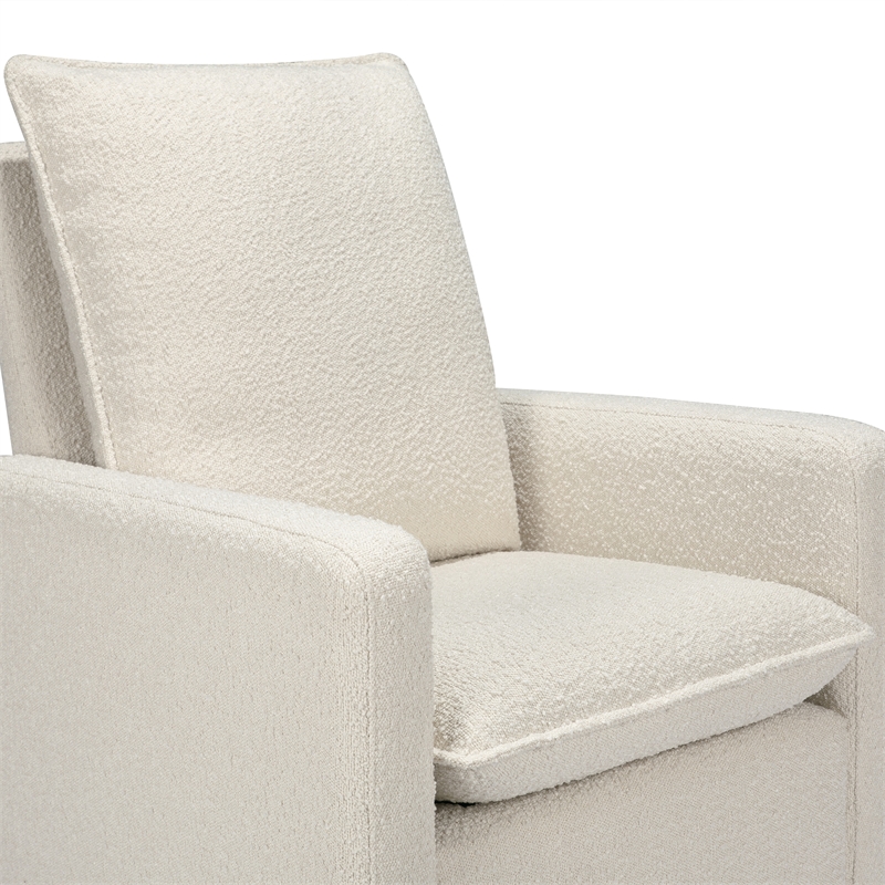 Babyletto Cali Fabric Swivel Glider with Pillowback in Ivory and Gold