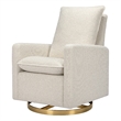 Babyletto Cali Fabric Swivel Glider with Pillowback in Ivory and Gold