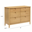 Babyletto Bondi Pine Wood 6-Drawers Bedroom Dresser in Honey