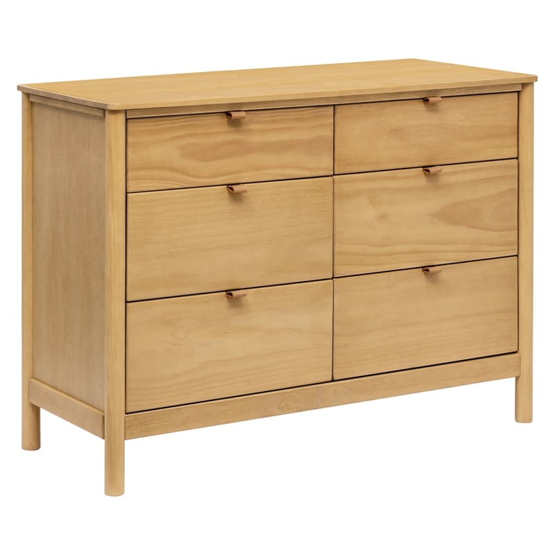 Babyletto Bondi Pine Wood 6-Drawers Bedroom Dresser in Honey