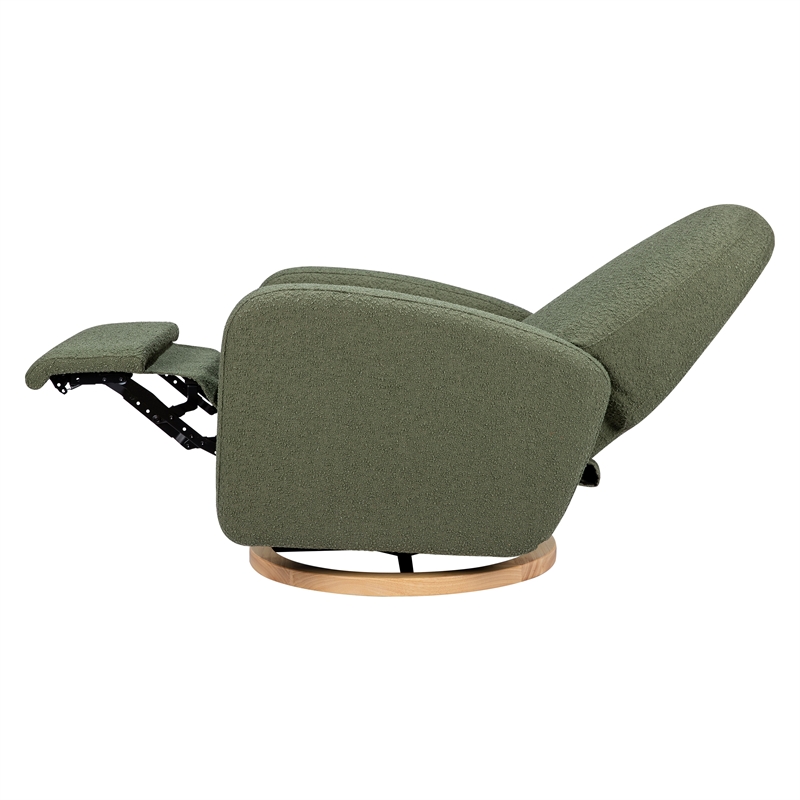 Babyletto Nami Glider-Recliner with Electronic Control and USB in Olive Boucle