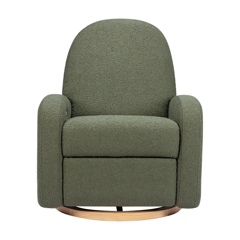 Babyletto Nami Glider-Recliner with Electronic Control and USB in Olive Boucle