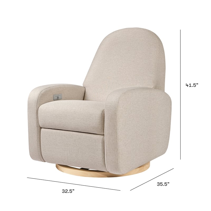 Babyletto Nami Glider Recliner w/Electronic Control and USB in Performance Beach