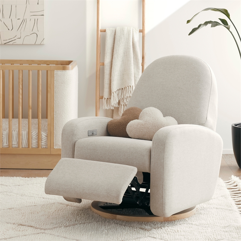 Babyletto Nami Glider Recliner w/Electronic Control and USB in Performance Beach