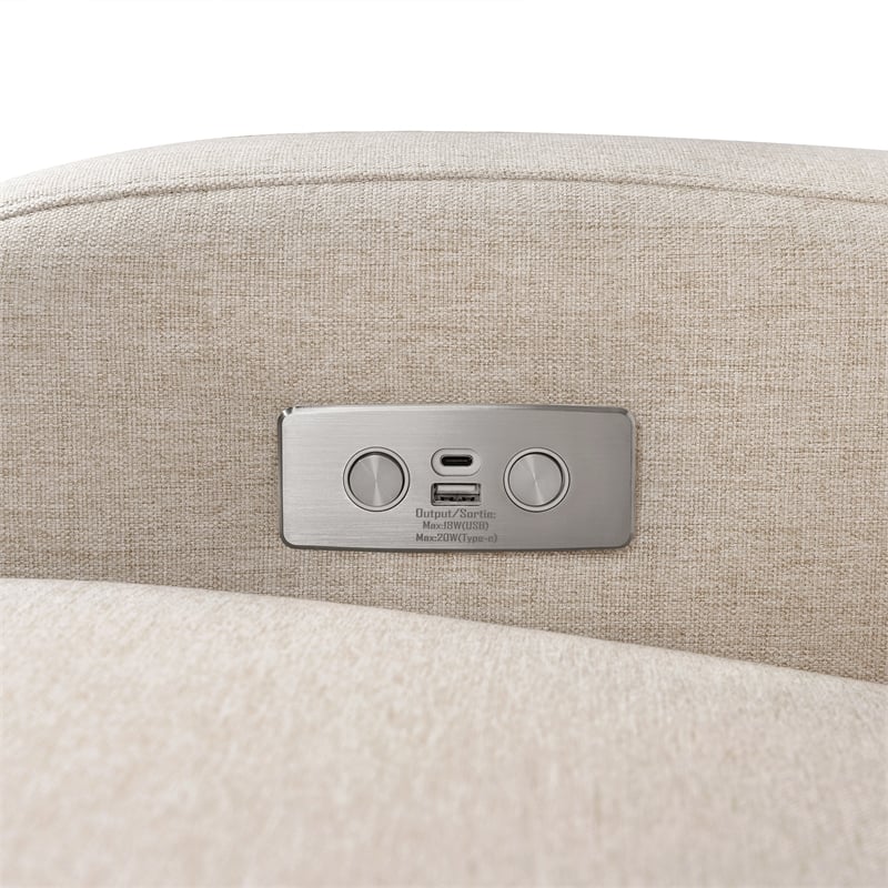 Babyletto Nami Glider Recliner w/Electronic Control and USB in Performance Beach