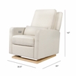Babyletto Sigi Glider Recliner with Electronic Control and USB in Ivory Boucle