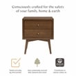 Babyletto Palma 2-Drawers Nightstand with USB Port in Natural Walnut