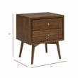 Babyletto Palma 2-Drawers Nightstand with USB Port in Natural Walnut