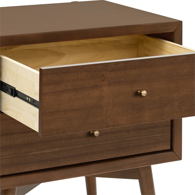Babyletto Palma 2-Drawers Nightstand with USB Port in Natural Walnut