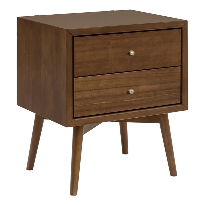 Babyletto Palma 2-Drawers Nightstand with USB Port in Natural Walnut