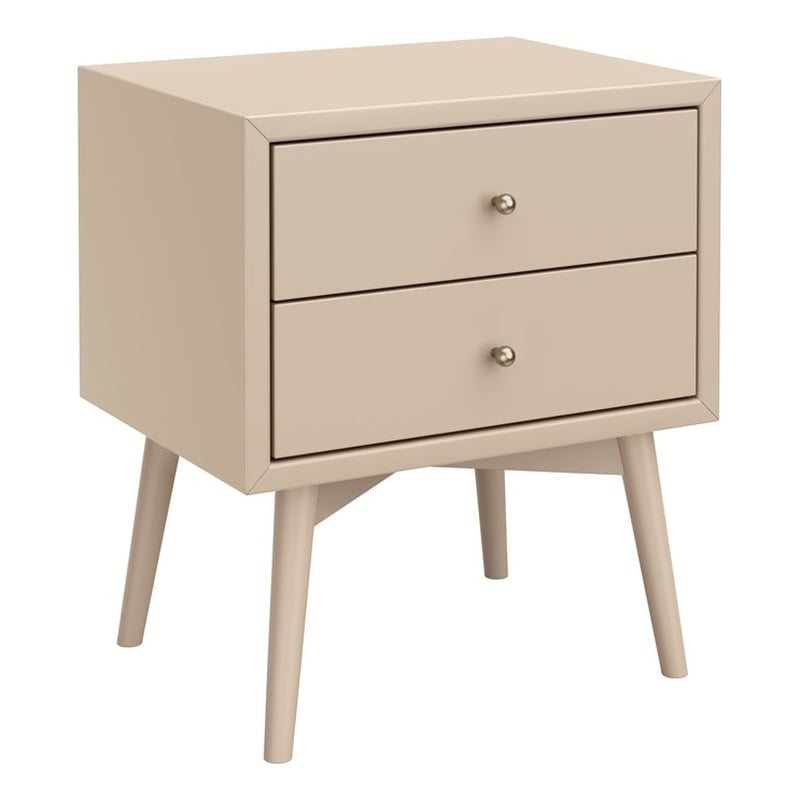 Babyletto Palma 2-Drawers Nightstand with USB Port in Taupe