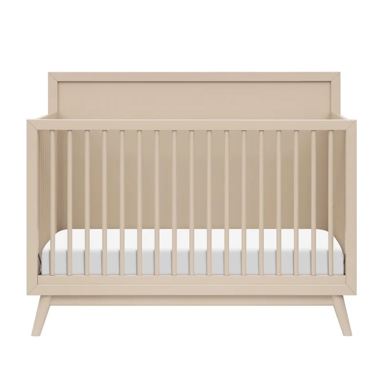 Babyletto Palma Mid-Century Solid Wood 4-in-1 Convertible Crib in Taupe