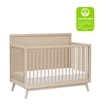 Babyletto Palma Mid-Century Solid Wood 4-in-1 Convertible Crib in Taupe