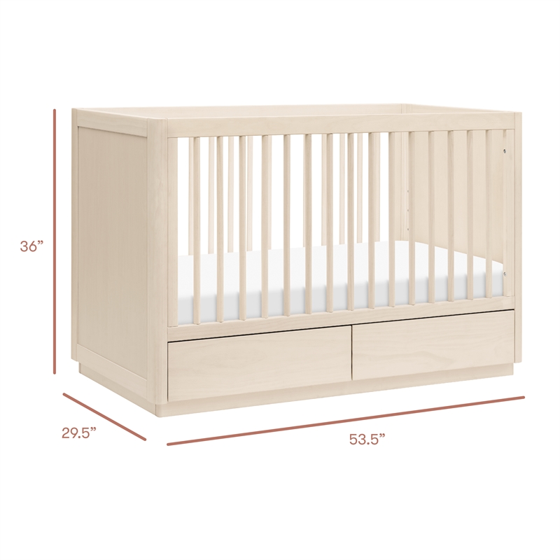 Babyletto Bento 3-in-1 Convertible Storage Crib in Washed Natural