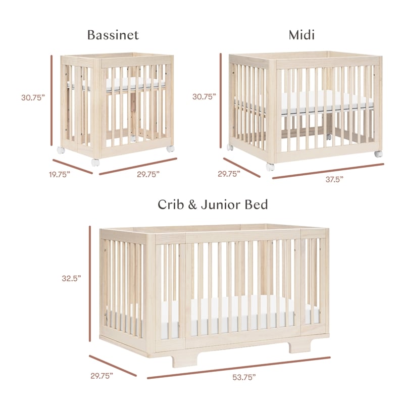 Babyletto Yuzu 8-in-1 Convertible Crib in Washed Natural