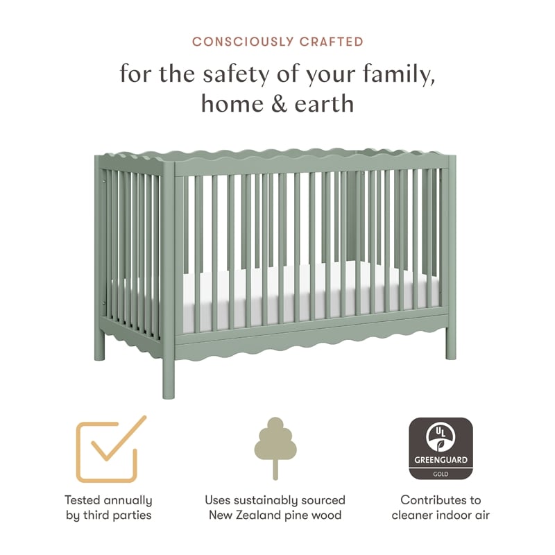 Babyletto Swell 4-in-1 Convertible Crib in Light Sage