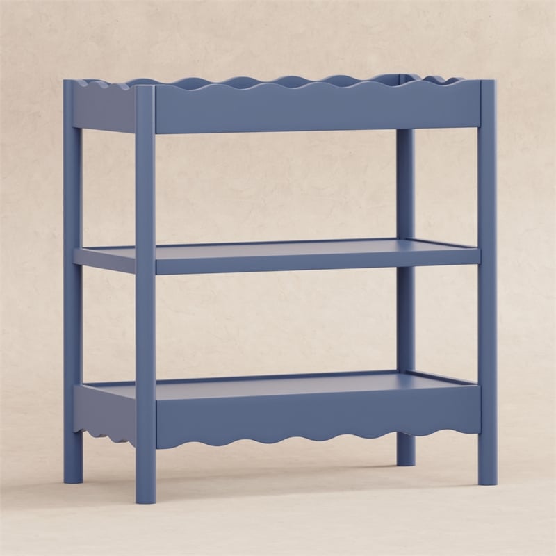 Babyletto Swell Changing Table with 2-Shelves in Cove Blue
