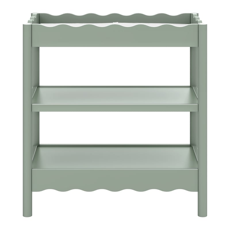 Babyletto Swell Changing Table with 2-Shelves in Light Sage