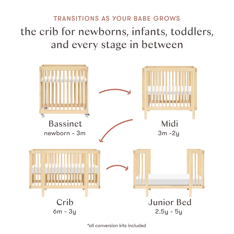 Babyletto Pogo 8-in-1 Convertible Crib in Blonde