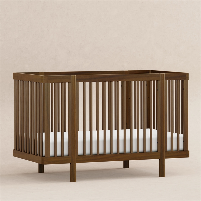 Babyletto Pogo Pine Wood 8-in-1 Convertible Crib in Natural Walnut