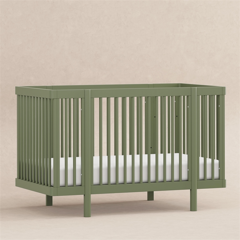 Babyletto Pogo Pine Wood 8-in-1 Convertible Crib in Olive