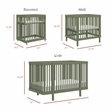 Babyletto Pogo Pine Wood 8-in-1 Convertible Crib in Olive