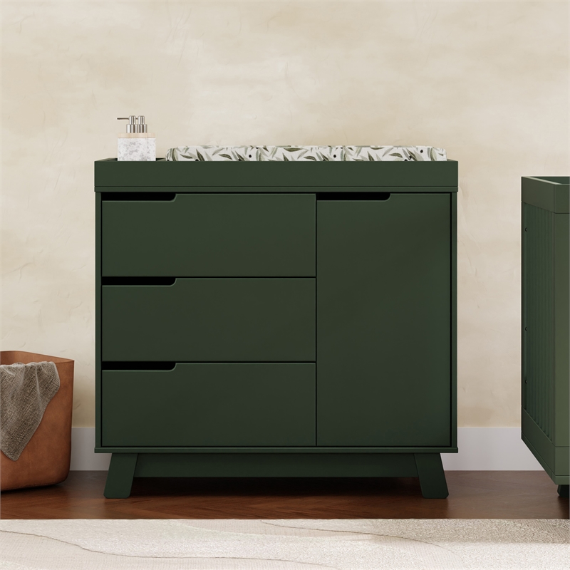 Babyletto Hudson 3-Drawers Changer Dresser in Forest Green