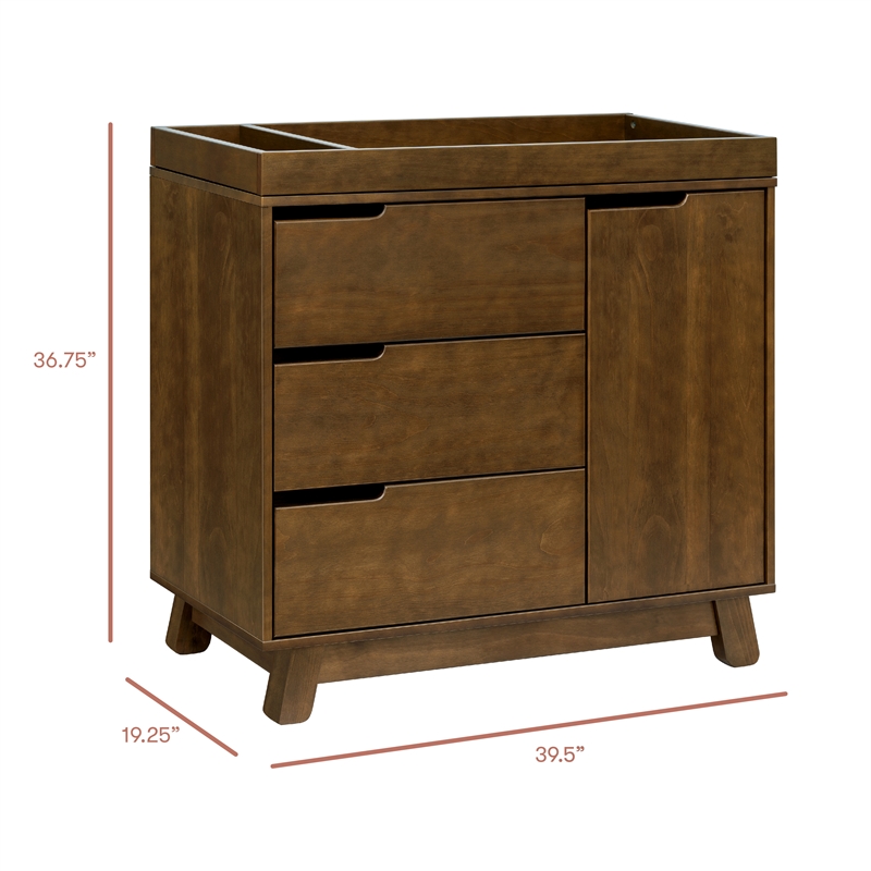 Babyletto Hudson 3-Drawers Changer Dresser in Natural Walnut