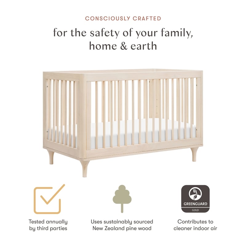 Babyletto Lolly 3-in-1 Convertible Crib in Washed Natural