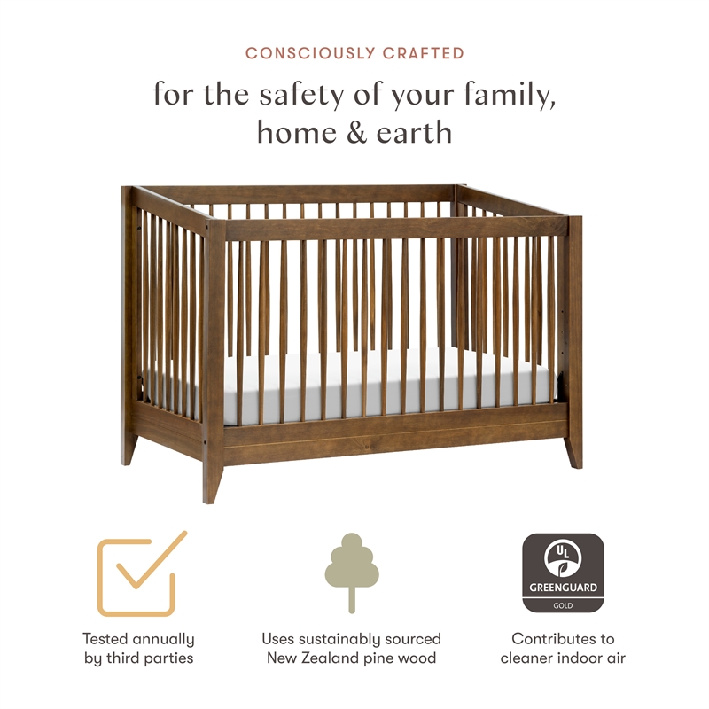 Babyletto Sprout 4-in-1 Convertible Crib in Natural Walnut