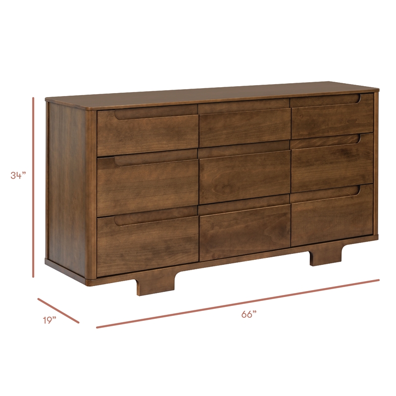 Babyletto Yuzu 9-Drawers Dresser in Natural Walnut
