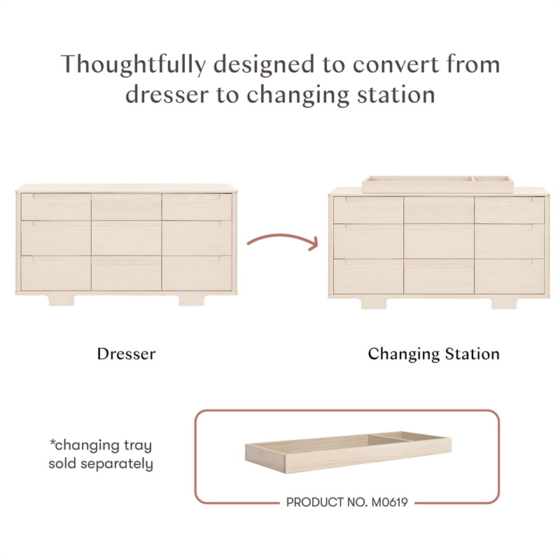 Babyletto Yuzu 9-Drawers Dresser in Washed Natural