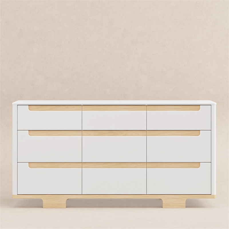 Babyletto Yuzu 9-Drawers Dresser in White and Natural