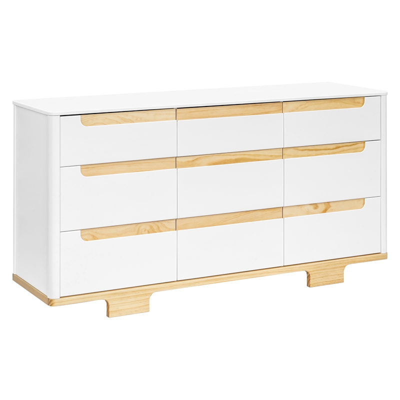Babyletto Yuzu 9-Drawers Dresser in White and Natural