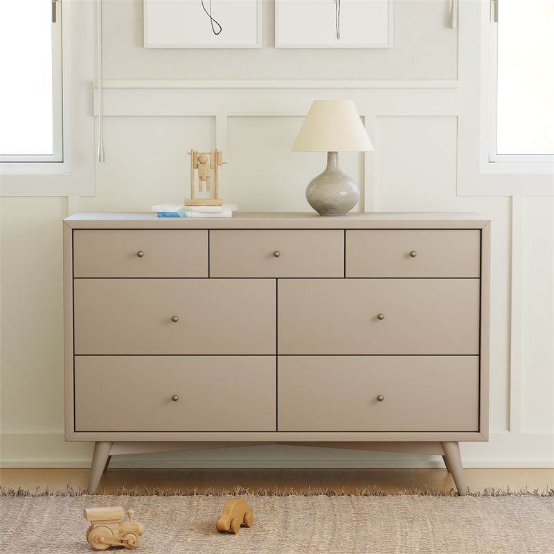 Babyletto Palma 7-Drawers Double Dresser in Taupe