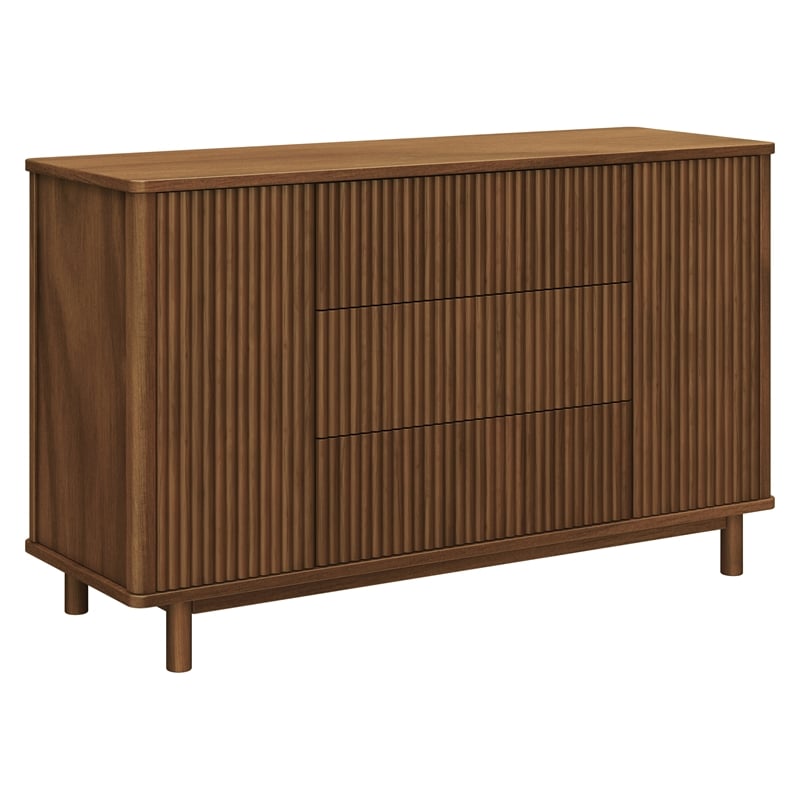 Babyletto Pogo Tambour 3-Drawers Dresser in Natural Walnut