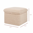 Babyletto Cali Shearling Fabric Upholstered Ottoman with Hidden Storage in Chai