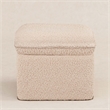 Babyletto Cali Shearling Fabric Upholstered Ottoman with Hidden Storage in Chai