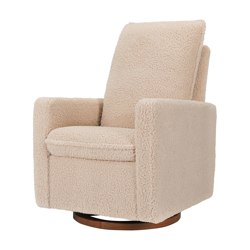 Babyletto Cali Pillowback Swivel Glider in Chai Shearling