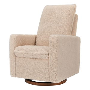 babyletto cali pillowback swivel glider in chai shearling