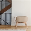 babyletto x GATHRE Bonded Vegan Leather Capsule Shaped Bassinet in Millet